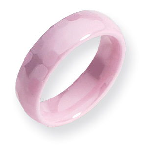 Pink Ceramic 6mm Ring with Facets