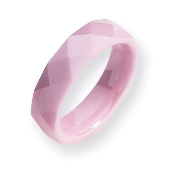 Pink Ceramic Ring with Facets 5.5mm