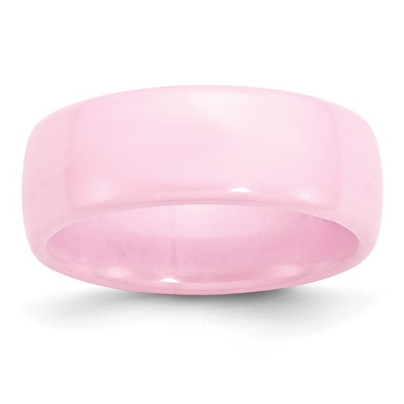 Domed Pink Ceramic Ring 8mm