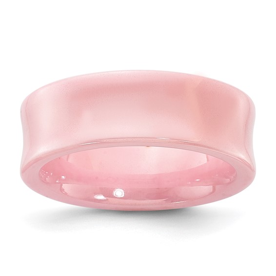 Pink Ceramic Concave Ring 7mm