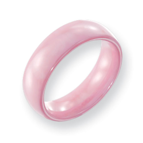 Domed Pink Ceramic Ring 6mm