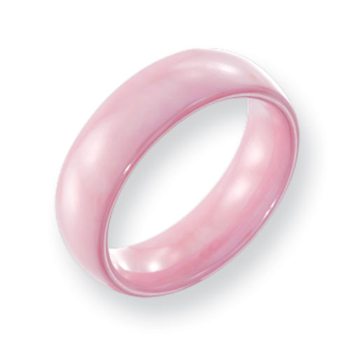 Domed Pink Ceramic Ring 6mm CER34 Joy Jewelers