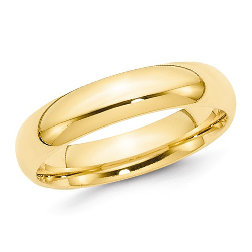 14kt Yellow Gold 5mm Comfort Fit Polished Wedding Band