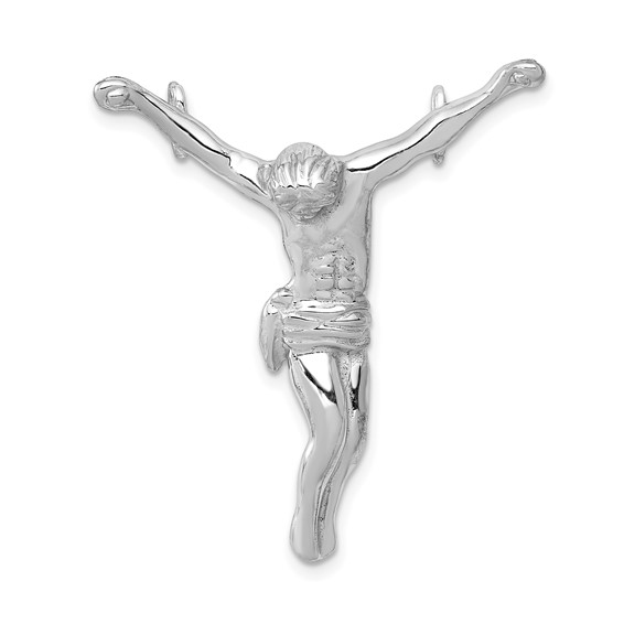 Jesus Corpus Pendant 1 1/2in 14k White Gold