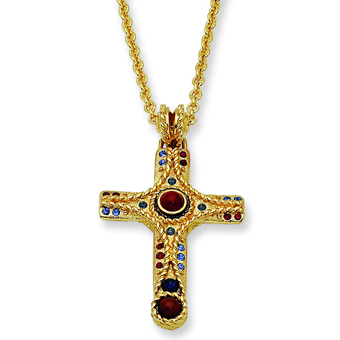 Jacqueline Kennedy Raised Cross 20in Necklace