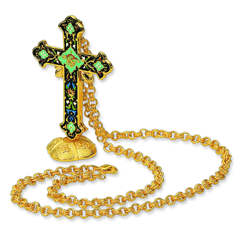 Jacqueline Kennedy Venetian Enameled Cross Necklace & Stand