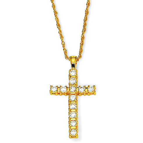 Jacqueline Kennedy Crystal Cross 18in Necklace