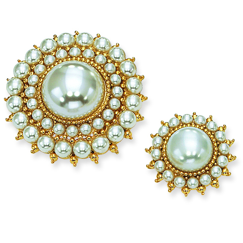 Jacqueline Kennedy Dual Simulated Pearl Pin Set