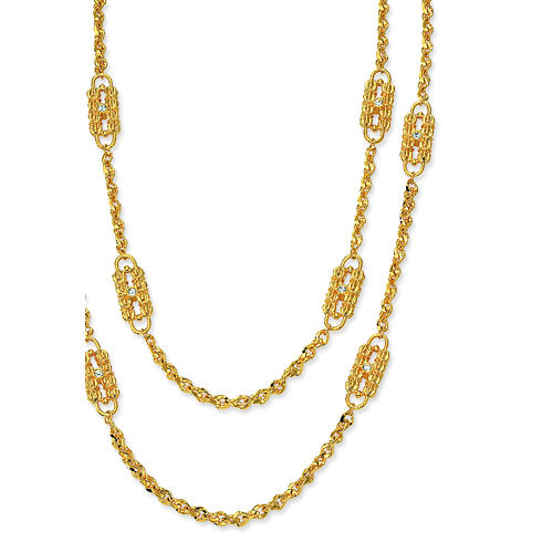 Jacqueline Kennedy Gold-Plated Dual Chain Station Necklace