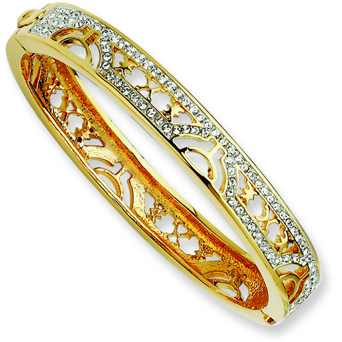 Jacqueline Kennedy Gold-plated Swarovski Crystal 7in Egyptian Bangle