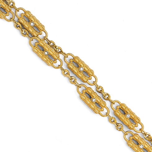 Jacqueline Kennedy 18kt Gold-Plated Dual Chain and Station Bracelet