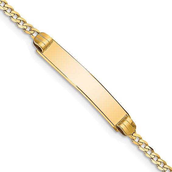 14kt Yellow Gold 7in Curb Link ID Bracelet CUR75ID-7 | Joy Jewelers