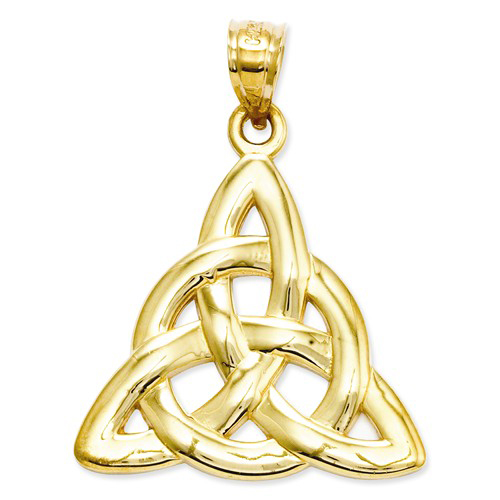 14kt Yellow Gold 7/8in Celtic Trinity Knot Pendant