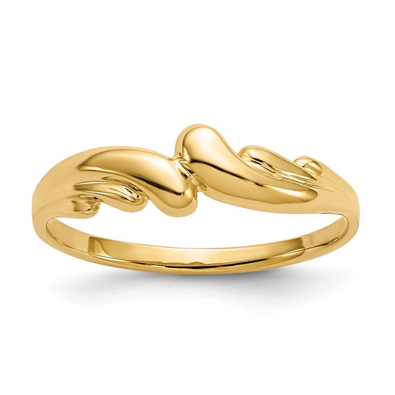 14k Yellow Gold Ladies' Slender Swirl Dome Ring