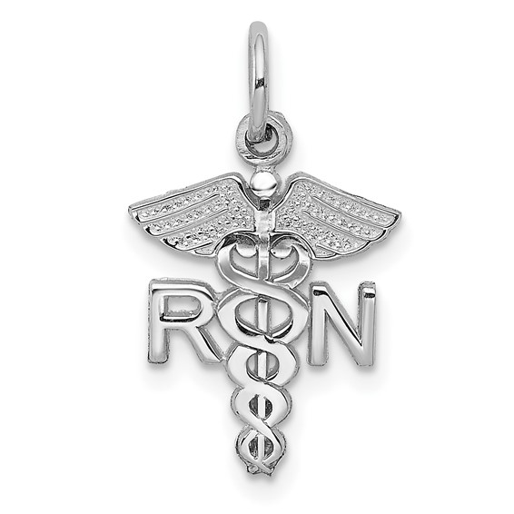 14kt White Gold 5/8in Registered Nurse Charm