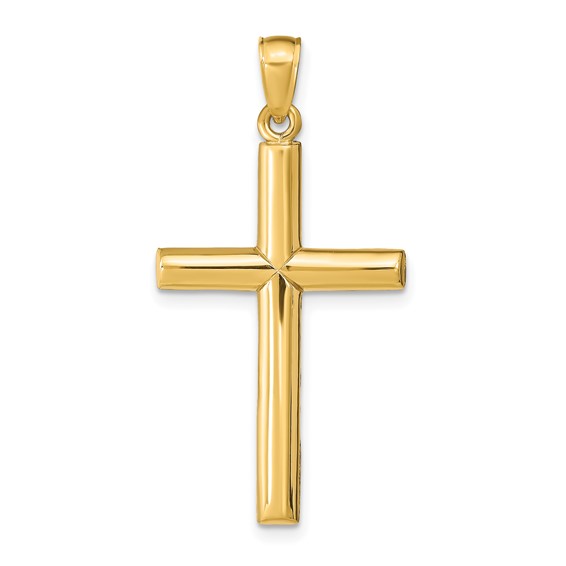 14k Yellow Gold Open Back Cross Pendant 1 1/8in D1544 | Joy Jewelers