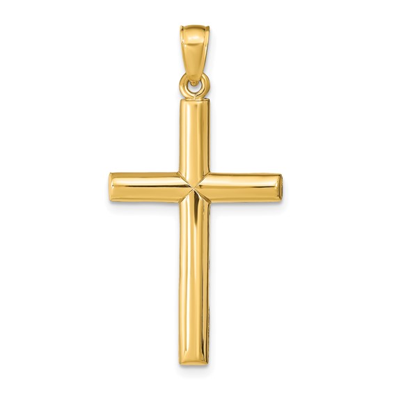 14k Yellow Gold Open Back Cross Pendant 1 1/8in