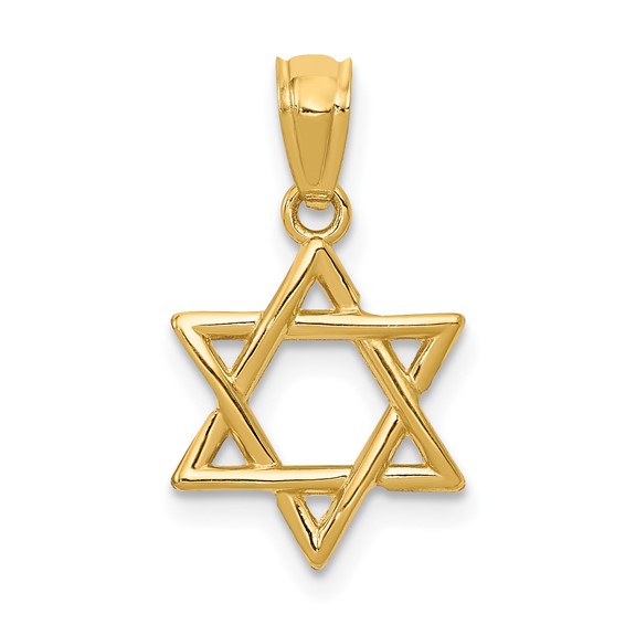 14kt Yellow Gold 1/2in Star of David Charm