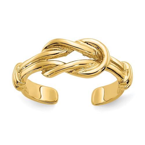 14k Yellow Gold Love Knot Toe Ring