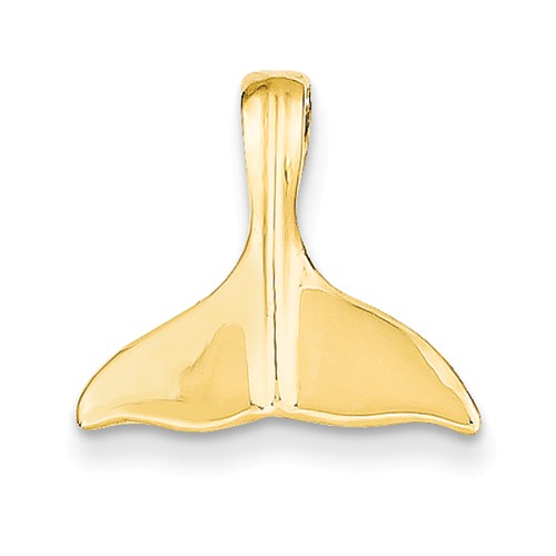 Whale Tail Pendant 5/8in 14k Yellow Gold