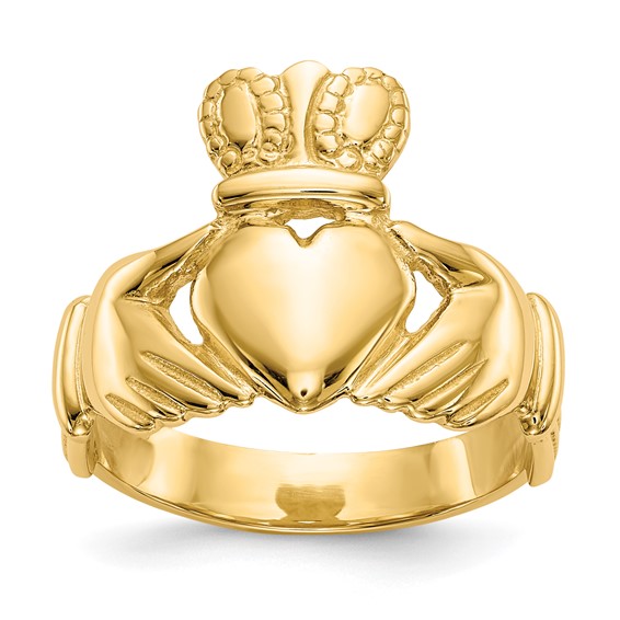 14kt Yellow Gold Men's Claddagh Ring D3113 | Joy Jewelers