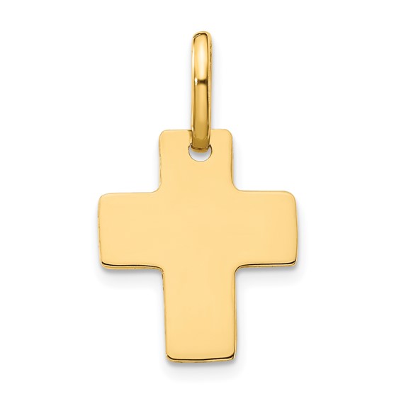 14kt Yellow Gold 5/8in Polished Cross Charm