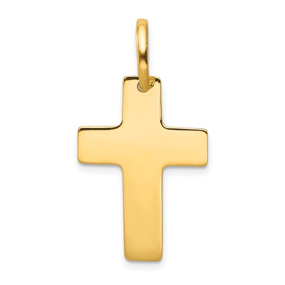 14k Yellow Gold Polished Cross Charm 15/16in