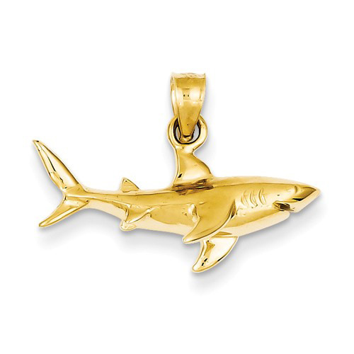 14kt Yellow Gold Small Shark Pendant
