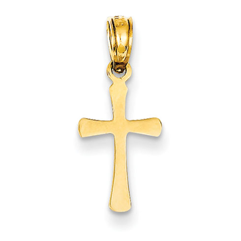 14kt 1/2in Small Polished Cross Charm