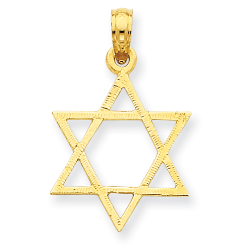 14k Yellow Gold 11/16in Star of David Pendant