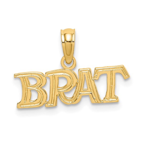14k Yellow Gold Polished Brat Pendant