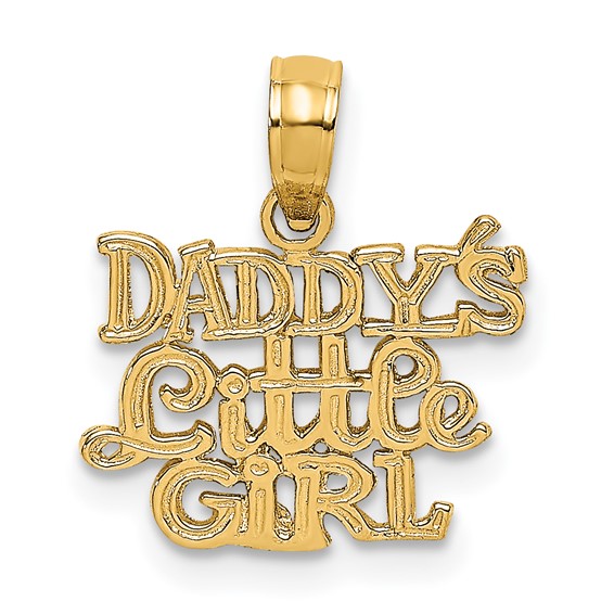 14kt Yellow Gold Polished Daddy's Little Girl Pendant