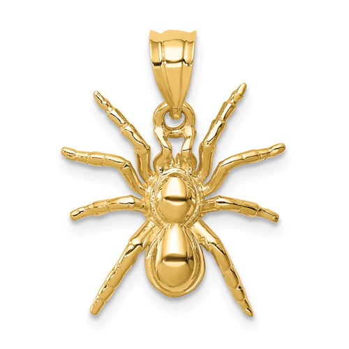 14k Yellow Gold Polished Spider Pendant 5/8in