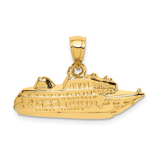 Sterling Silver CRUISE SHIP Pendant / Charm, Made in USA, Italian