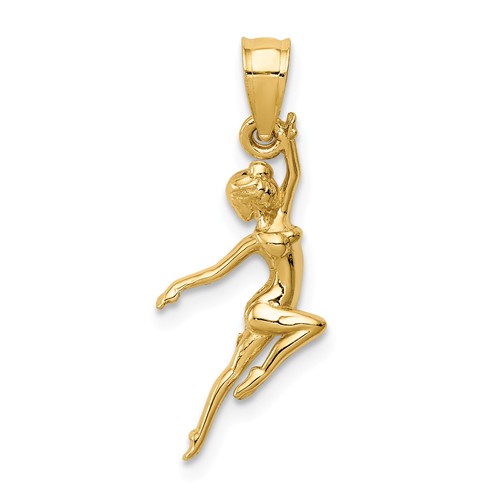 14k Yellow Gold Dancer Pendant 3/4in