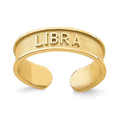 14k Yellow Gold Zodiac Libra Toe Ring