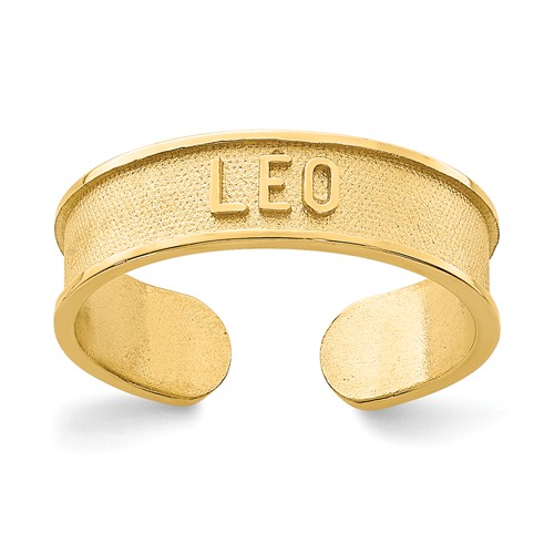 14k Yellow Gold Zodiac Leo Toe Ring