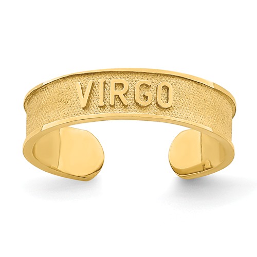 14k Yellow Gold Zodiac Virgo Toe Ring