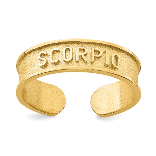 14k Yellow Gold Zodiac Scorpio Toe Ring