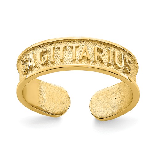 14k Yellow Gold Zodiac Sagittarius Toe Ring