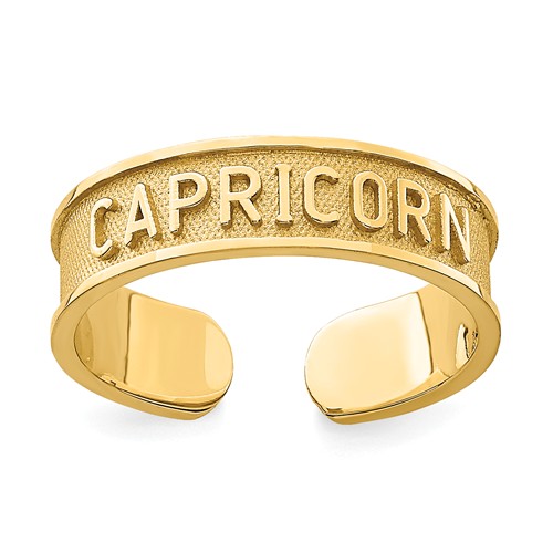 14k Yellow Gold Zodiac Capricorn Toe Ring