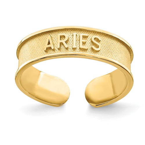 14k Yellow Gold Zodiac Aries Toe Ring