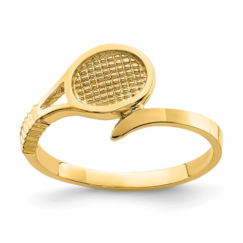 14k Yellow Gold Tennis Racket Ring