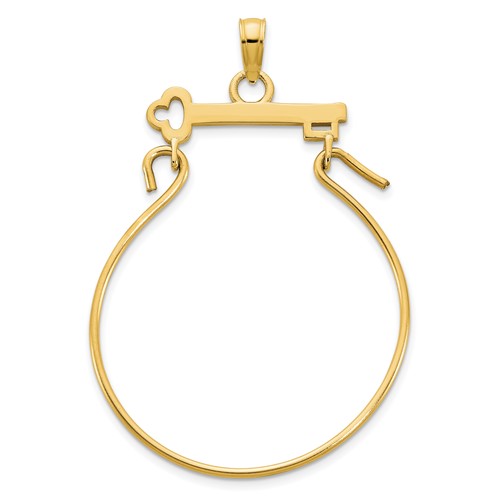 14k Yellow Gold Key Charm Holder