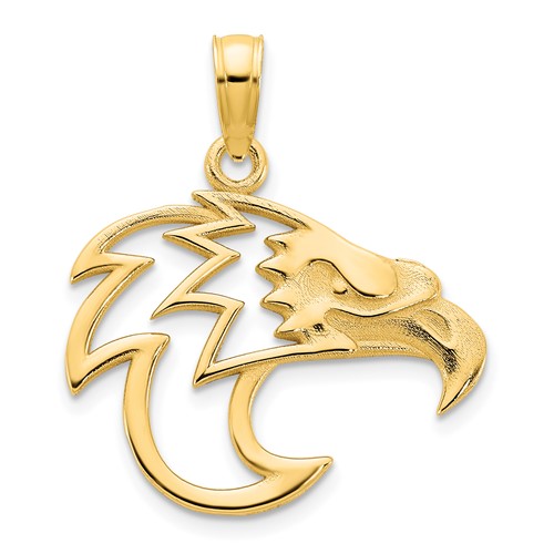 14k Yellow Gold Small Cut-out Eagle Head Pendant