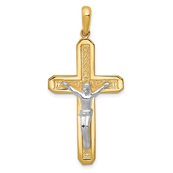 14k Two-tone Gold 1 3/8in Crucifix Pendant D851 | Joy Jewelers