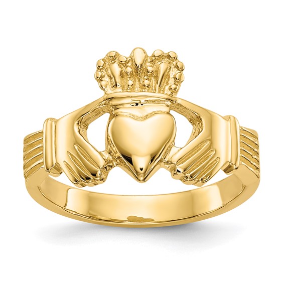 14kt Yellow Gold Open Back Claddagh Ring