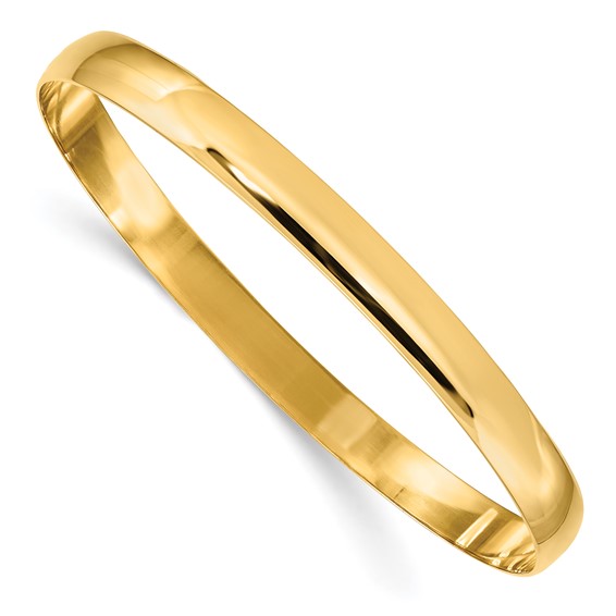14kt Yellow Gold 6mm Classic Slip-on Solid Bangle