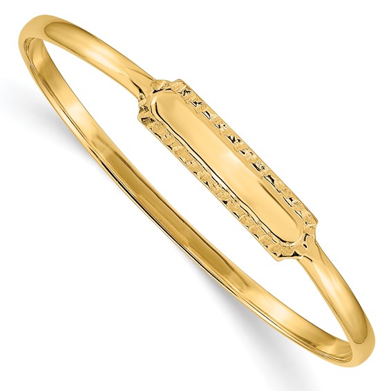 14kt Yellow Gold Slip-on 5.5in Baby ID Bangle Bracelet