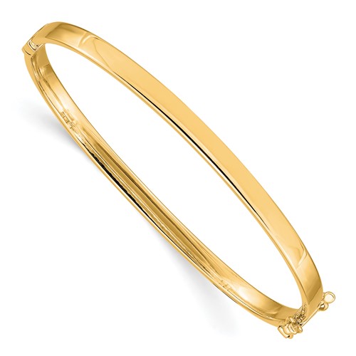 14k Yellow Gold 7in Hollow Hinged Bangle Bracelet 4mm Thick